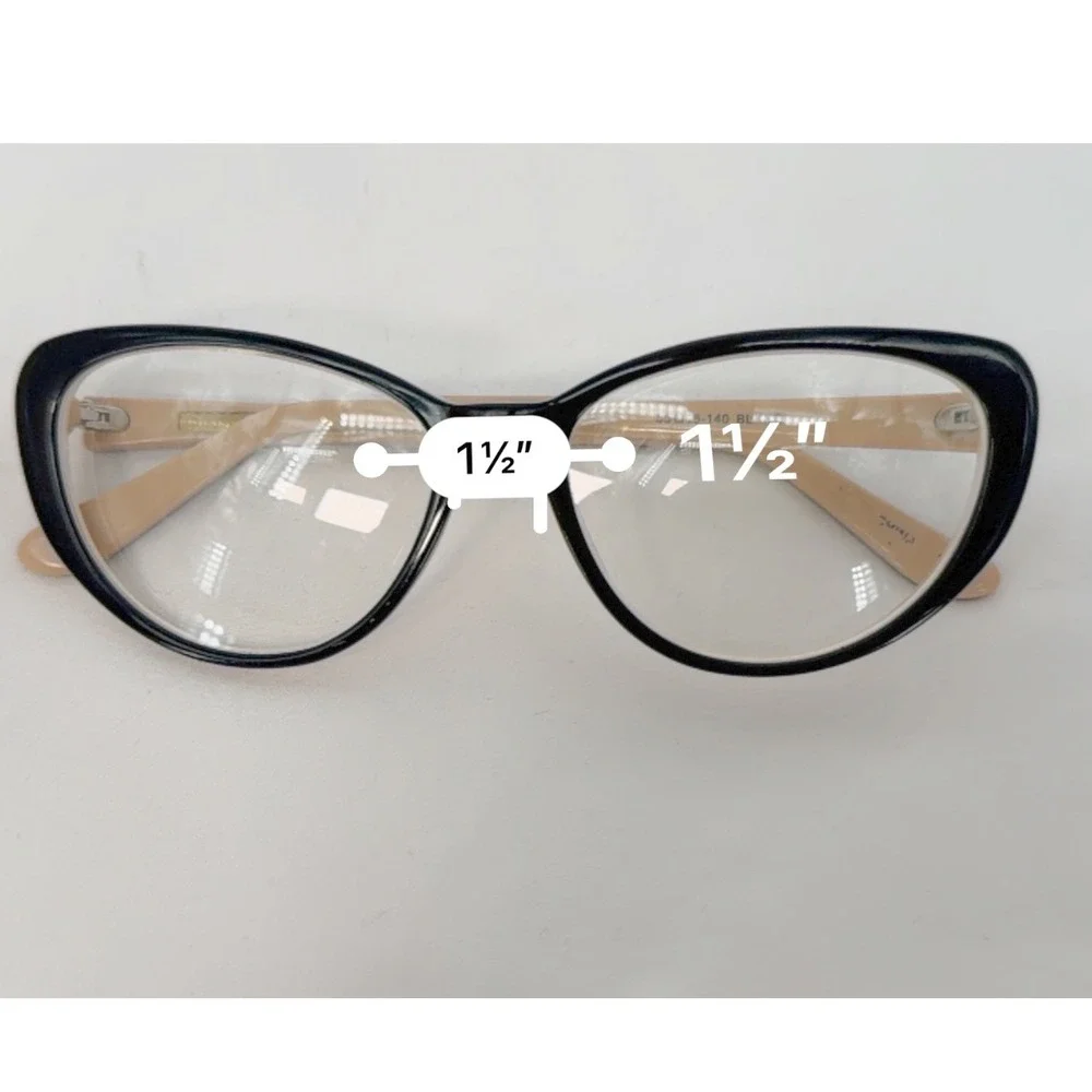 Christian Siriano CV Rose Cat Eye Eyeglasses Black Nude Frames Preppy 103-115